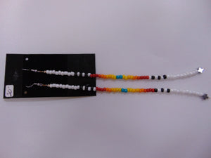 7 1/2" Single strand with silver crosses with White, Black, Red, Orange, Yellow, Turquoise beads.