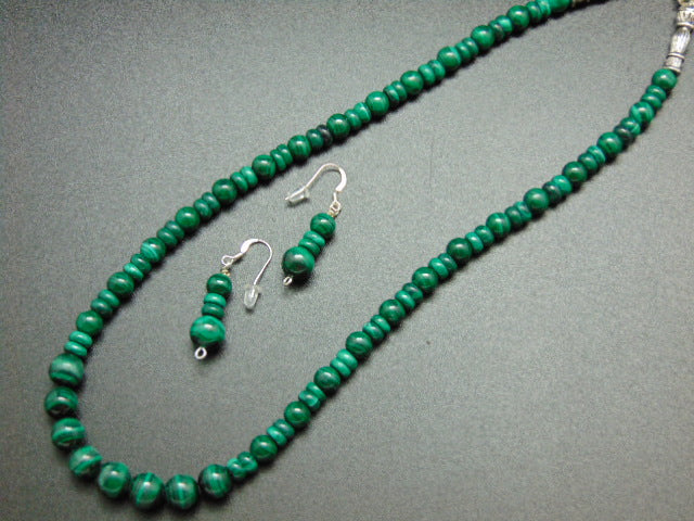 Malachite Necklace and Earrings