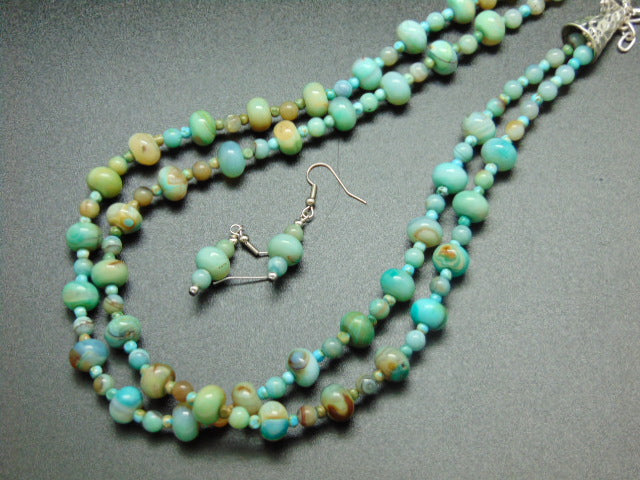 Mushroom Jasper Necklace and Earrings