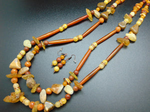 Carnelian Necklace and Earrings