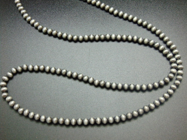 Long Silver Bead Neclace