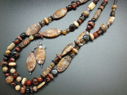 Carnelian Necklace and Earrings