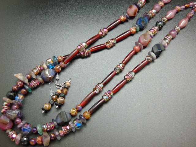 Amethyst Necklace and Earrings
