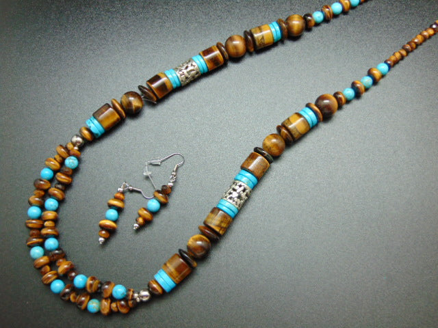 Tigereye Necklace and Earrings