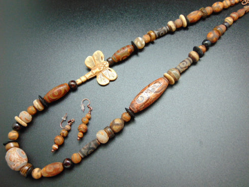 African Style Bead Necklace and Earrings