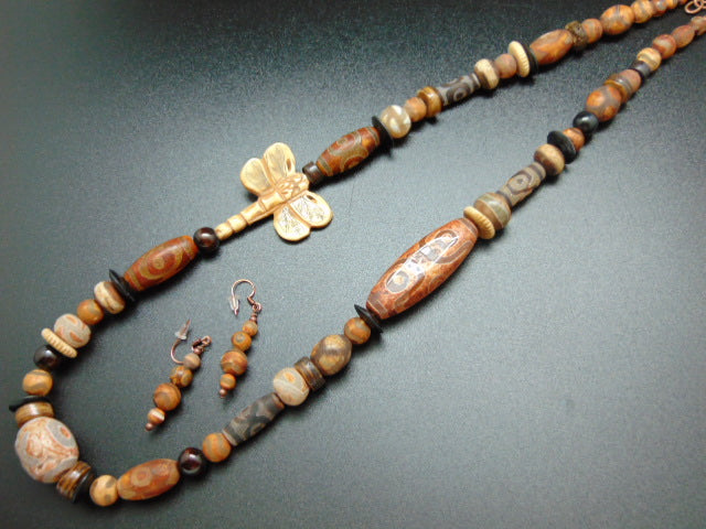 African Style Bead Necklace and Earrings