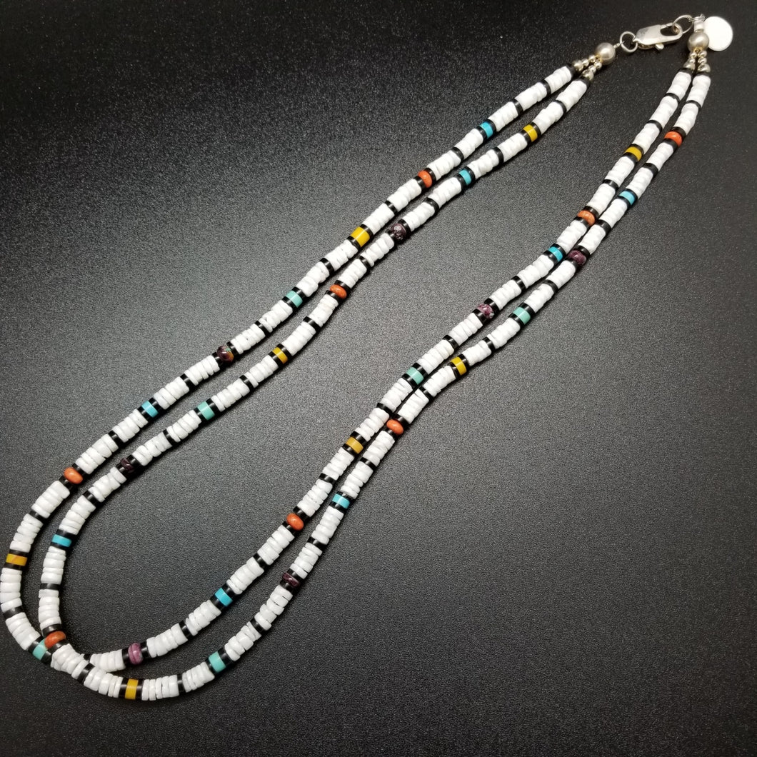White Shell Heishi Necklace