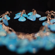 Load image into Gallery viewer, Blue Turquoise Teardrops Necklace with Earrings